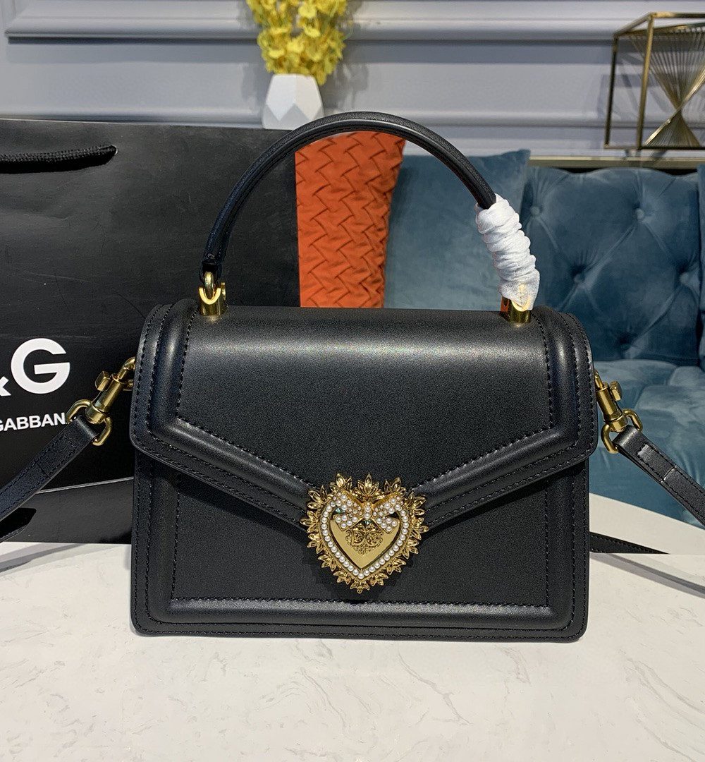 Dolce & Gabbana Medium Devotion Bag Black For Women 9.5in/24cm