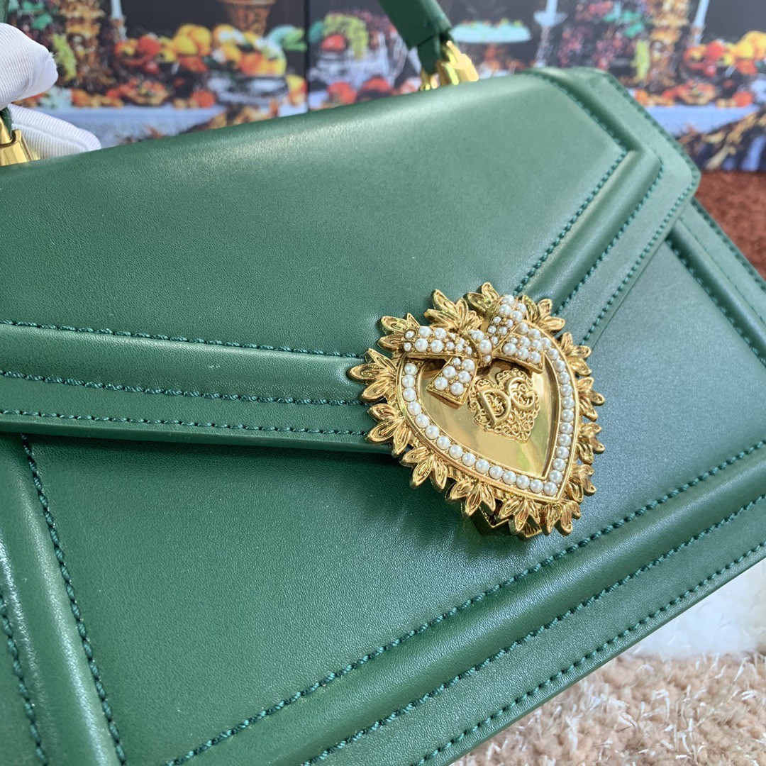 Dolce & Gabbana Medium Devotion Bag Green For Women 9.4in/24cm DG - Image 7