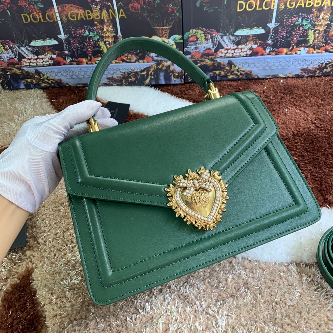 Dolce & Gabbana Medium Devotion Bag Green For Women 9.4in/24cm DG - Image 2