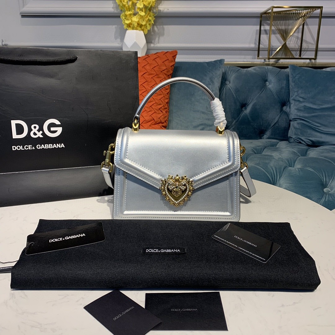Dolce & Gabbana Medium Devotion Bag Silver For Women 9.5in/24cm - Image 2