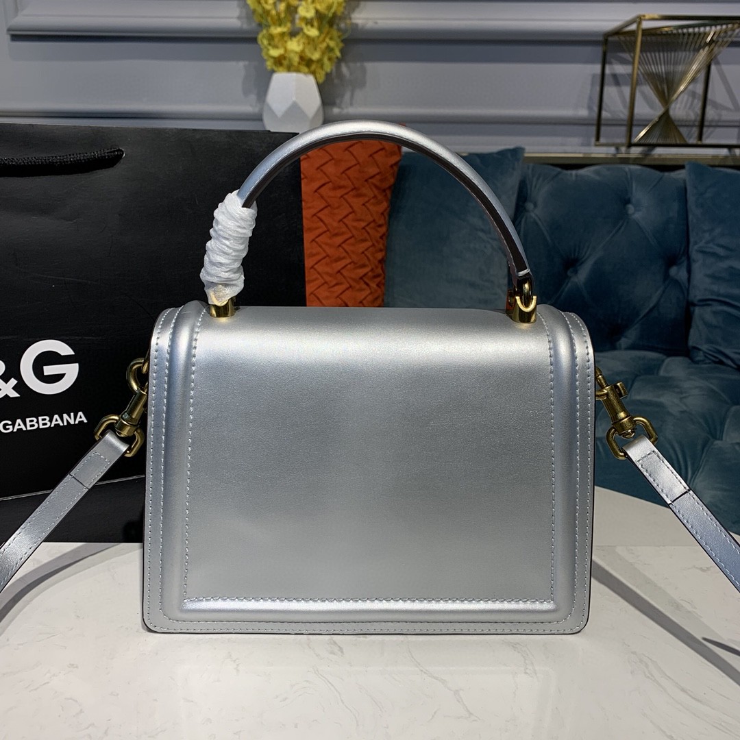 Dolce & Gabbana Medium Devotion Bag Silver For Women 9.5in/24cm - Image 4