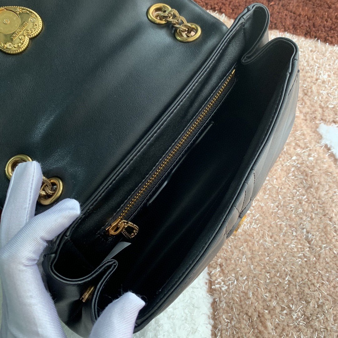 Dolce & Gabbana Medium Devotion Shoulder Bag In Quilted Nappa Black For Women 10.2in/26cm DG - Image 4