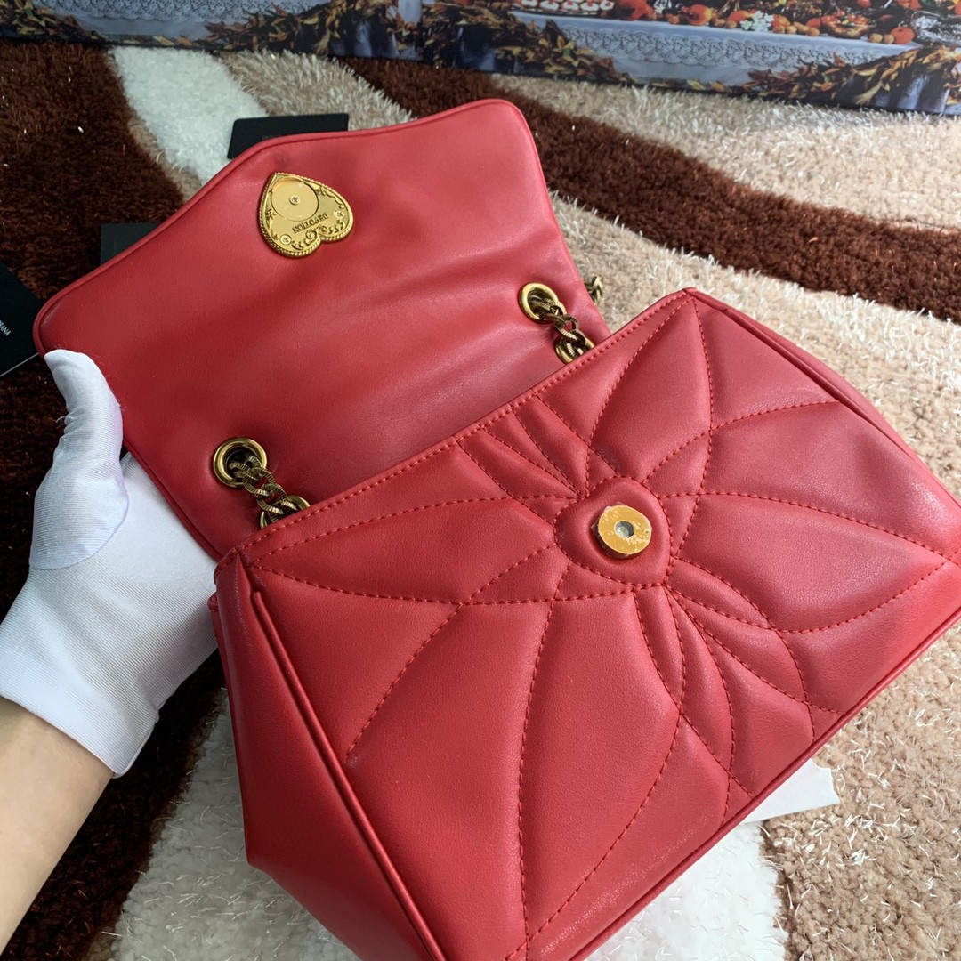 Dolce & Gabbana Medium Devotion Shoulder Bag In Quilted Nappa Red For Women 10.2in/26cm DG - Image 6