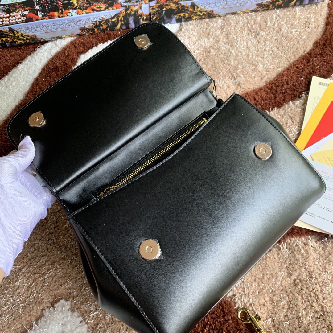 Dolce & Gabbana Medium DG Handbag In Dauphine Black For Women 10.2in/26cm DG - Image 7