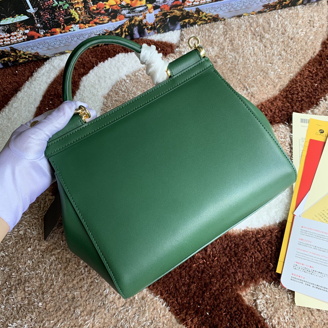 Dolce & Gabbana Medium DG Handbag In Dauphine Green For Women 10.2in/26cm DG - Image 3