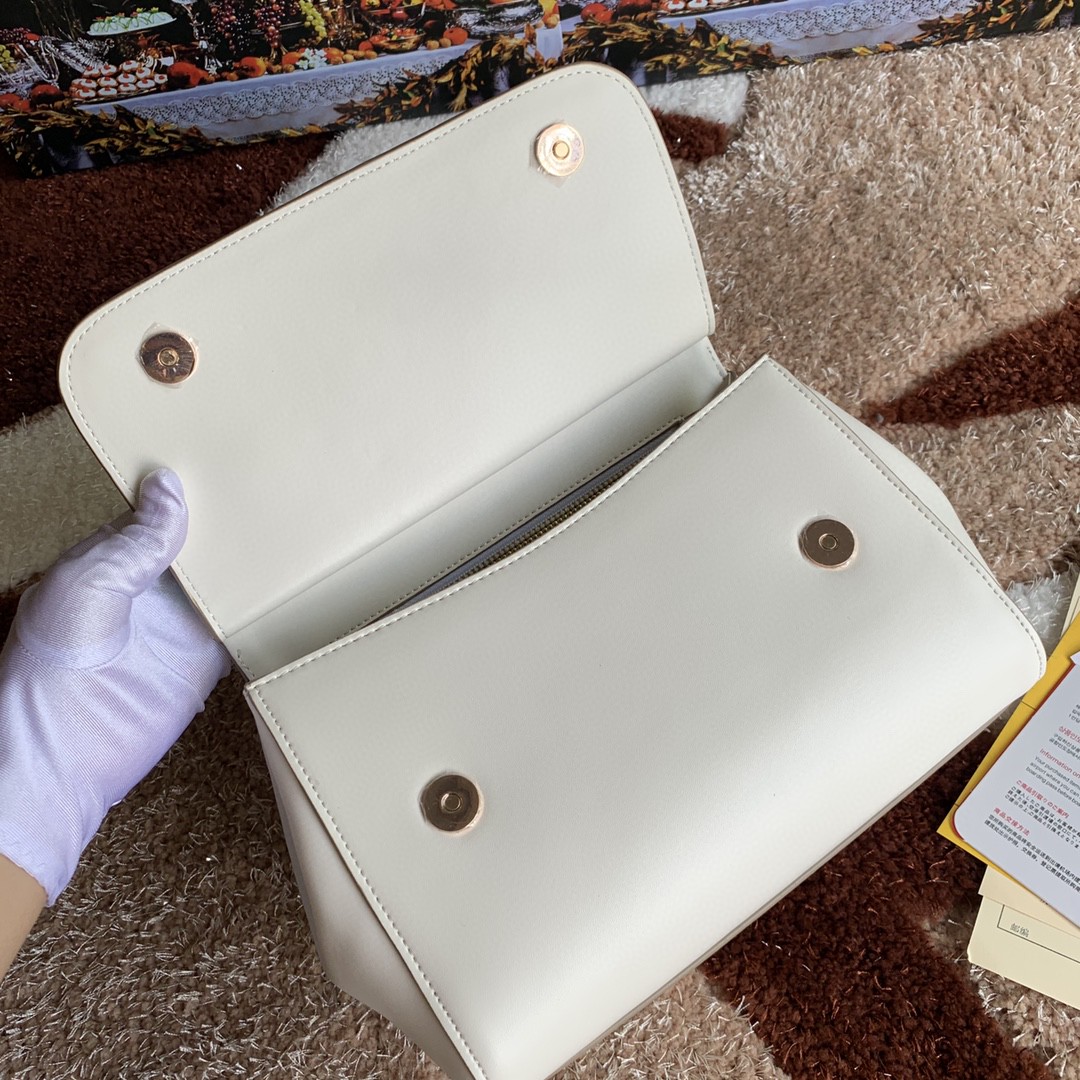 Dolce & Gabbana Medium DG Handbag In Dauphine White For Women 10.2in/26cm DG - Image 8