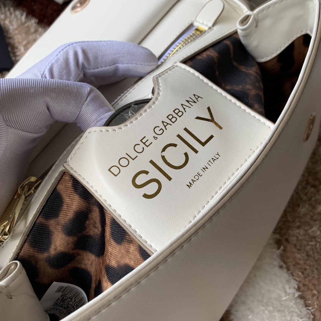 Dolce & Gabbana Medium DG Handbag In Dauphine White For Women 10.2in/26cm DG - Image 2