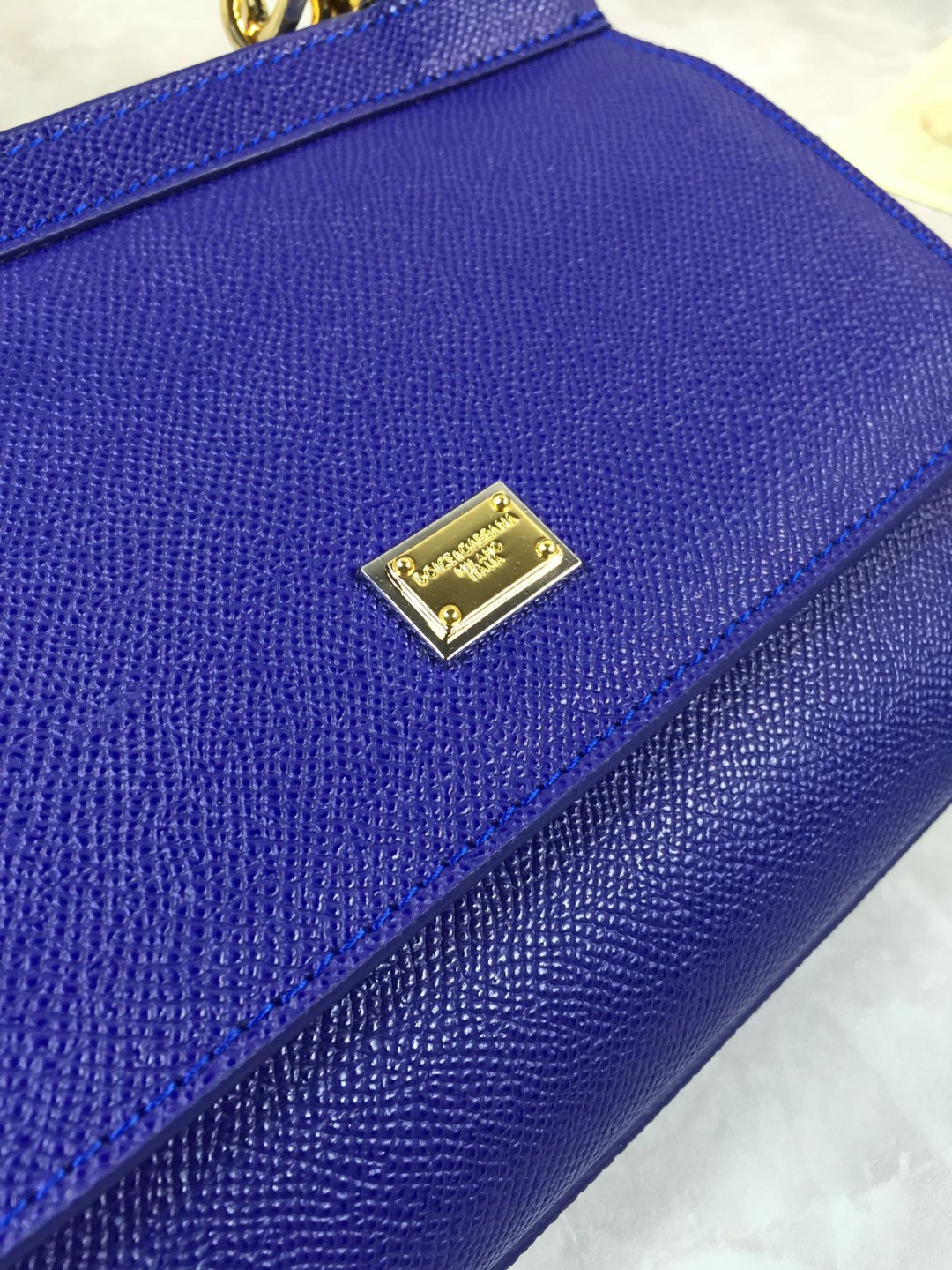 Dolce & Gabbana Medium Sicily Handbag In Dauphine Dark Blue For Women 10.2in/26cm DG - Image 2