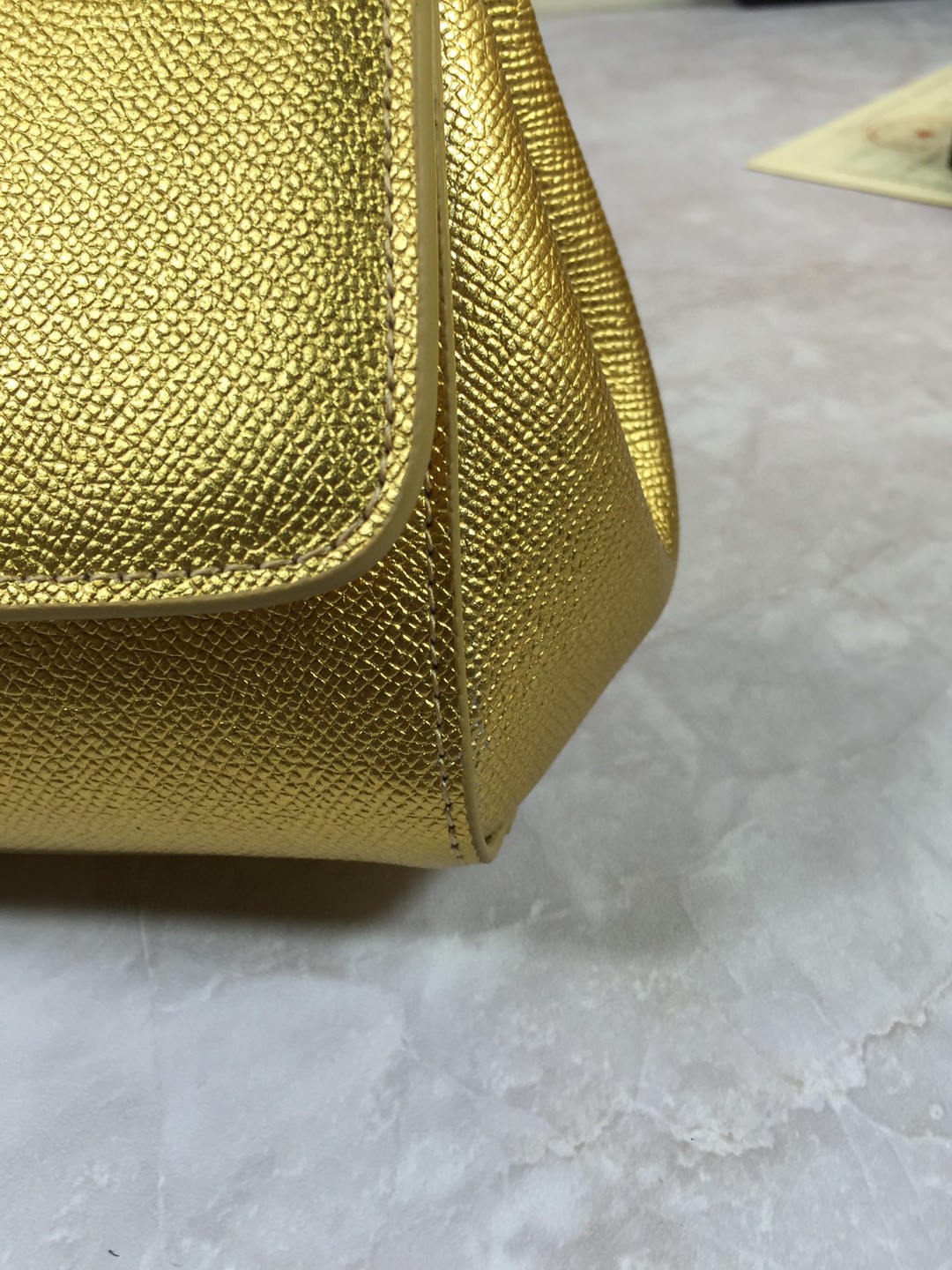 Dolce & Gabbana Medium Sicily Handbag In Dauphine Gold For Women 10.2in/26cm DG - Image 6