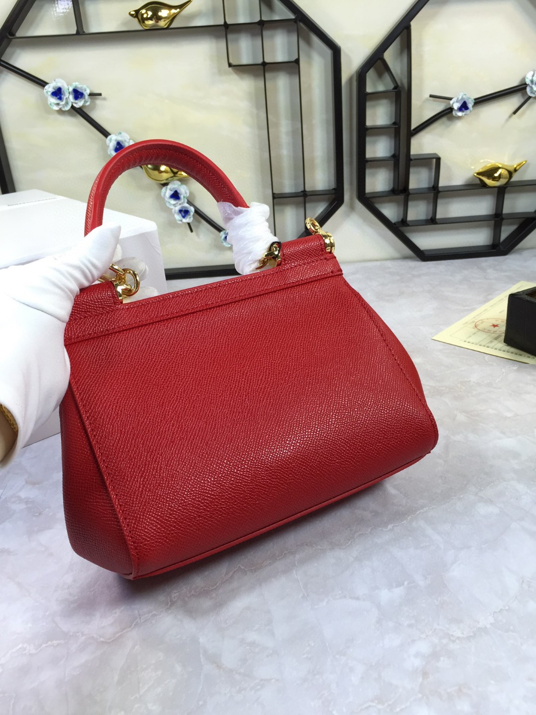 Dolce & Gabbana Medium Sicily Handbag In Dauphine Red For Women 10.2in/26cm DG BB4347A100180303 - Image 2