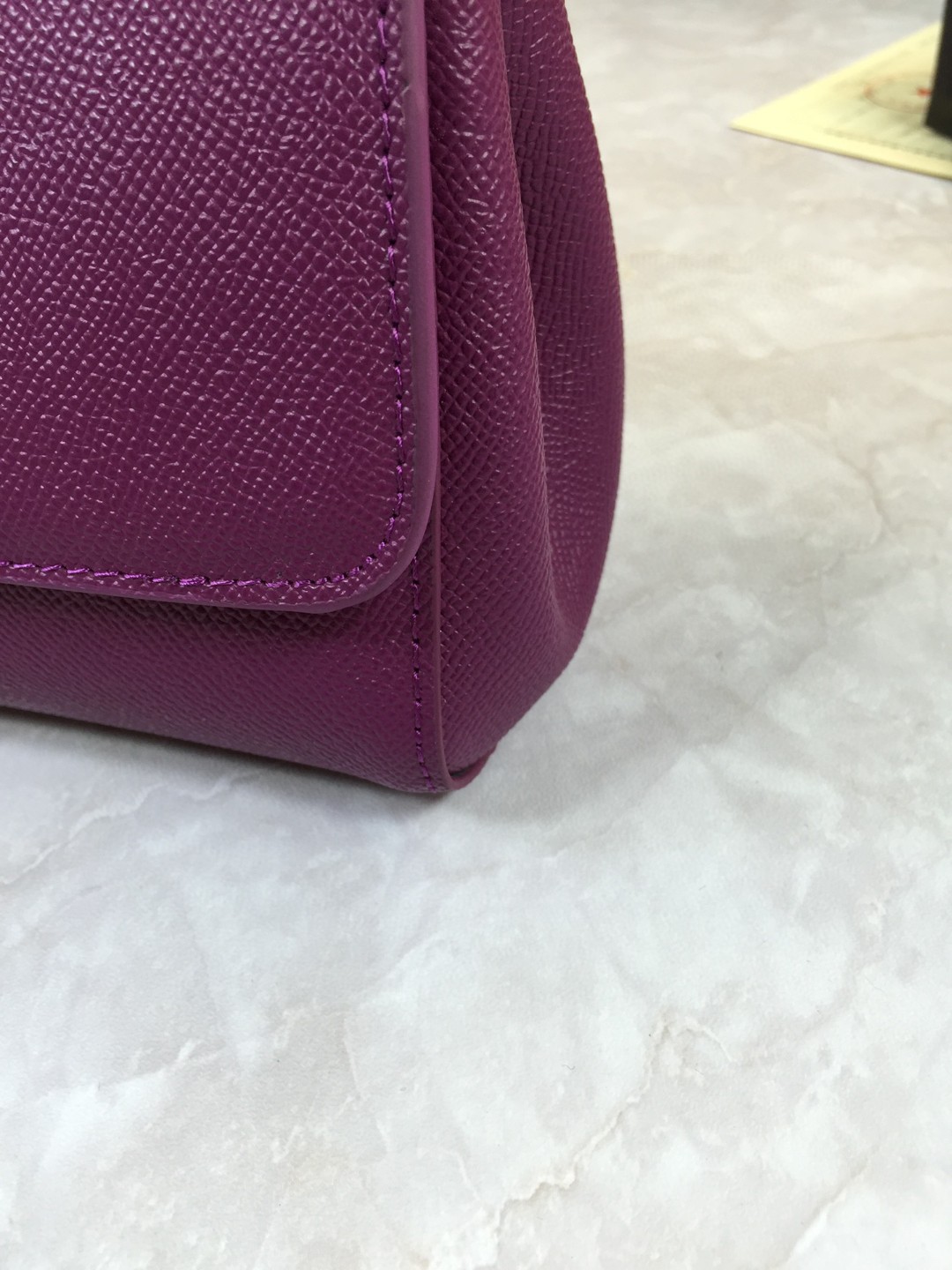 Dolce & Gabbana Medium Sicily Handbag In Dauphine Violet For Women 10.2in/26cm DG - Image 2