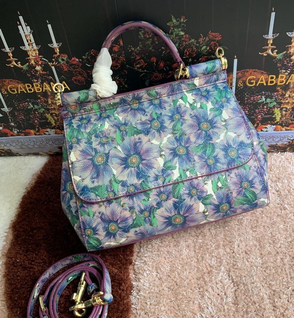 Dolce & Gabbana Medium Sicily Handbag Unique Print Motifs Muticolour For Women 10.2in/26cm DG