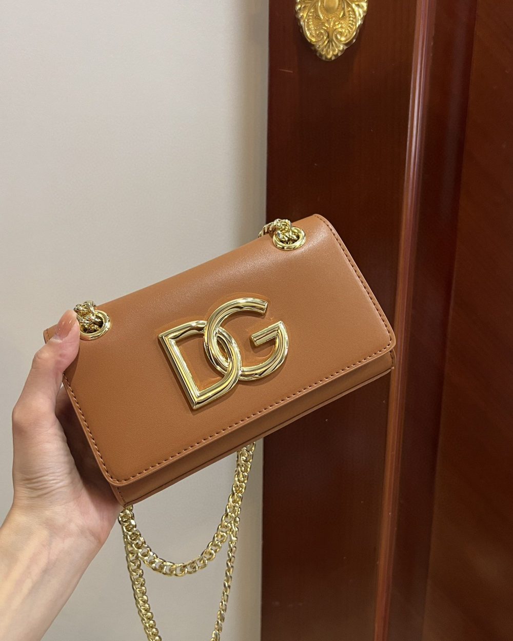 Dolce & Gabbana Polished 3.5 Phone Bag Brown For Women 7.3in/19cm DG