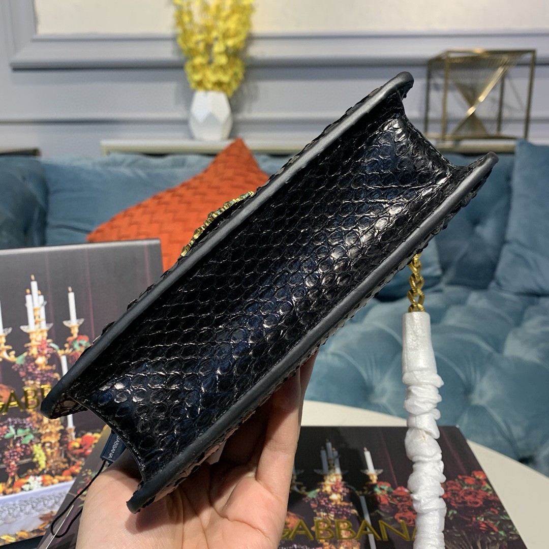 Dolce & Gabbana Small Devotion Bag In Printed Solid Pattern Black For Women 7.5in/19cm DG - Image 2