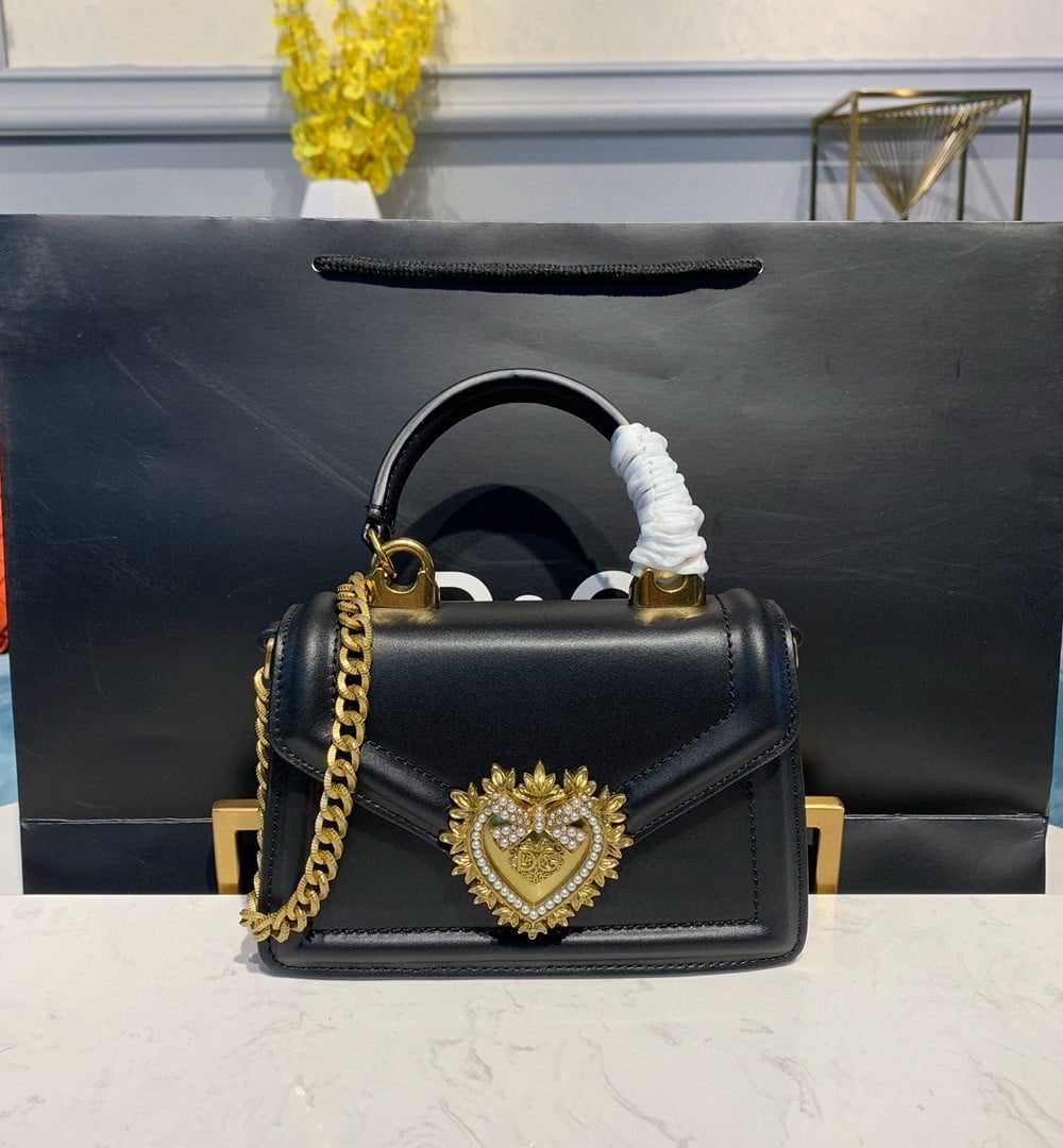 Dolce & Gabbana Small Devotion Bag Black For Women 7.5in/19cm DG BB6711AV89380999
