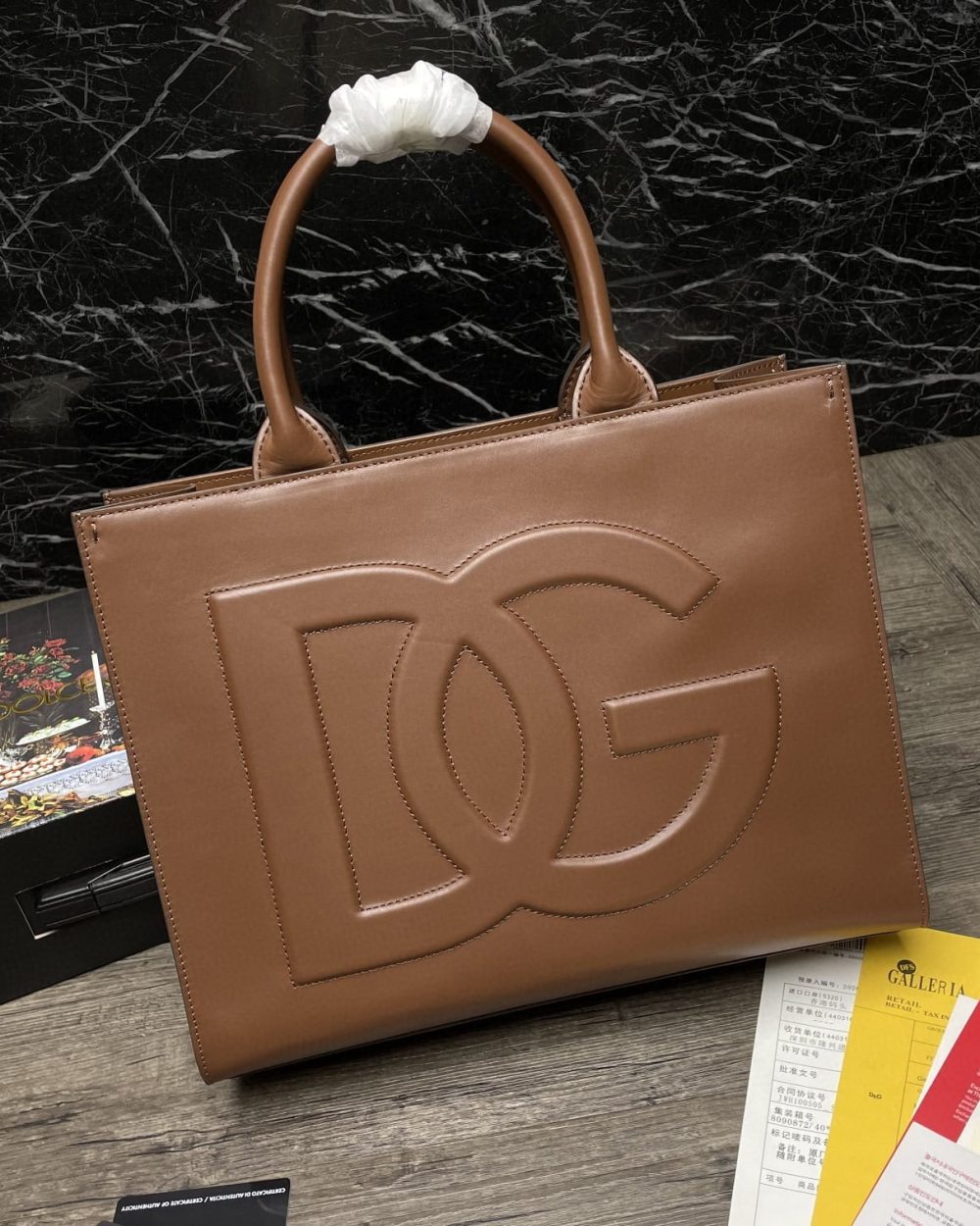 Dolce & Gabbana Small DG Daily Shopper Brown For Women 14.6in/37cm DG