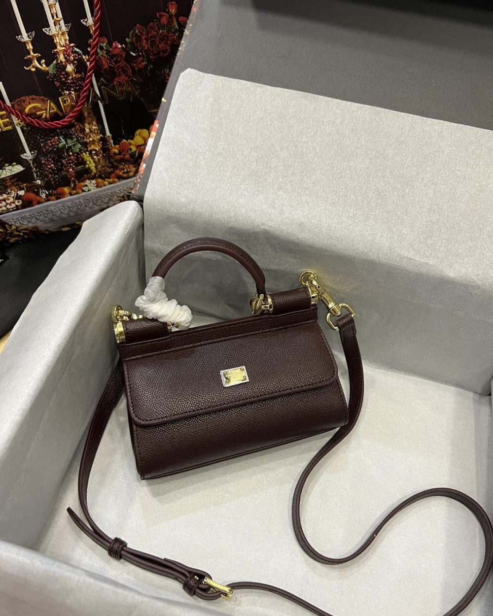 Dolce & Gabbana Small Sicily Bag In Dauphine Purple For Women 7.5in/19cm DG BB7116A10018M073