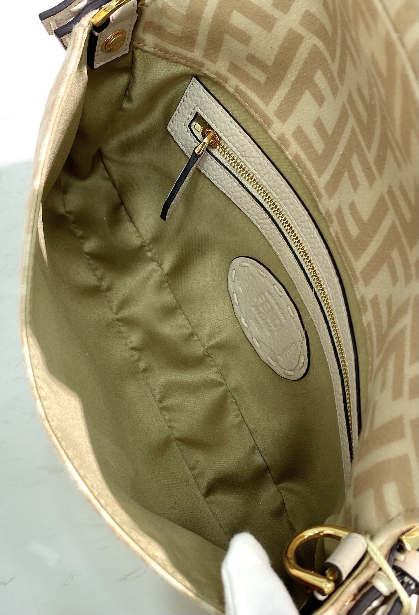 1:1 Replica Fendi Baguette 1997 Wool Bag Beige For Women, Women's Handbags, Shoulder Bags 10.6in/27cm FF 8BR792 - Image 6