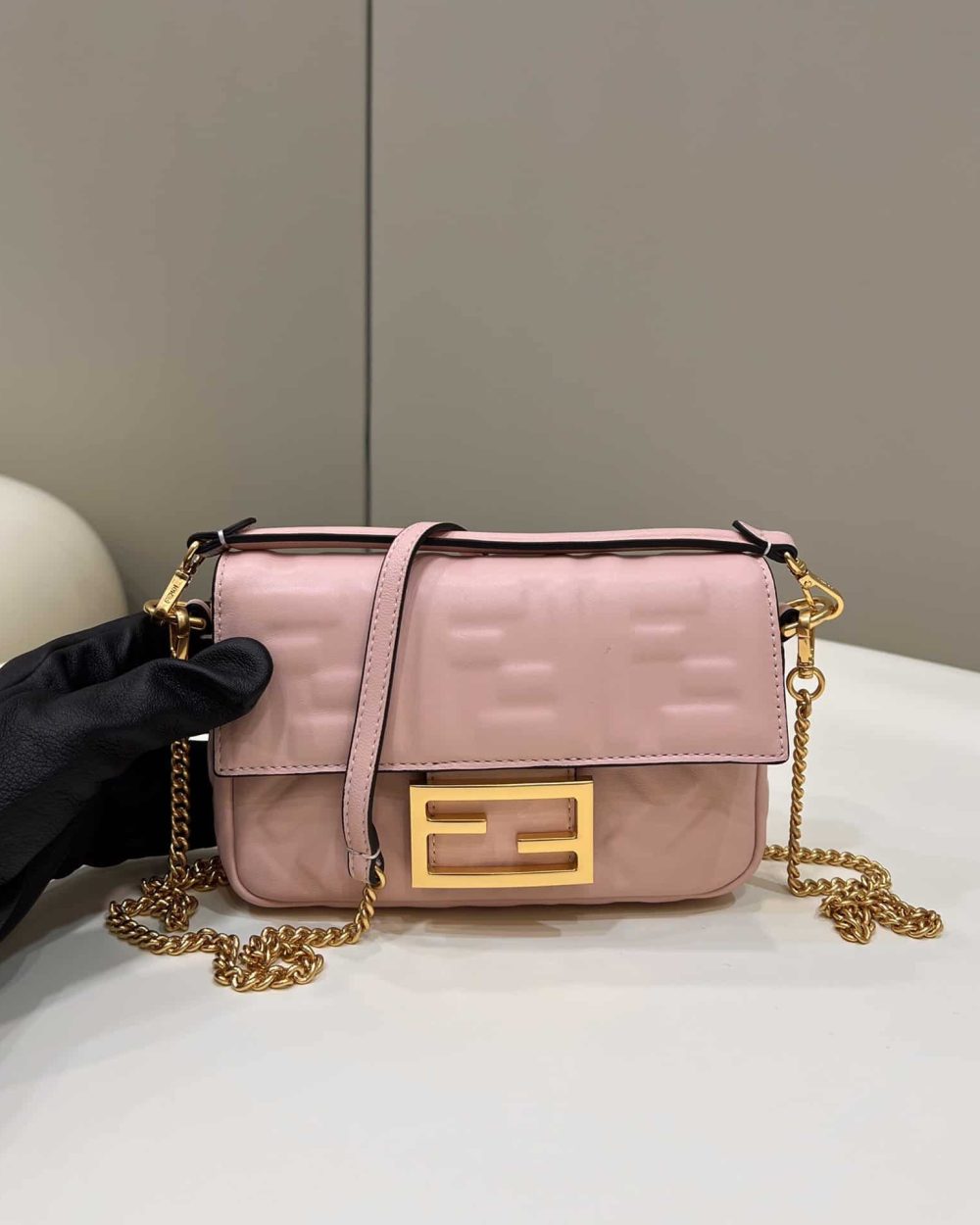1:1 Replica Fendi Baguette Pink For Women, Women's Handbags, Shoulder And Crossbody Bags 7.5in/19cm FF 8BS017