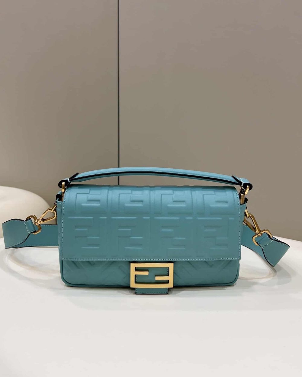 1:1 Replica Fendi Baguette Teal For Women, Women's Handbags, Shoulder And Crossbody Bags 10.6in/27cm FF 8BR600