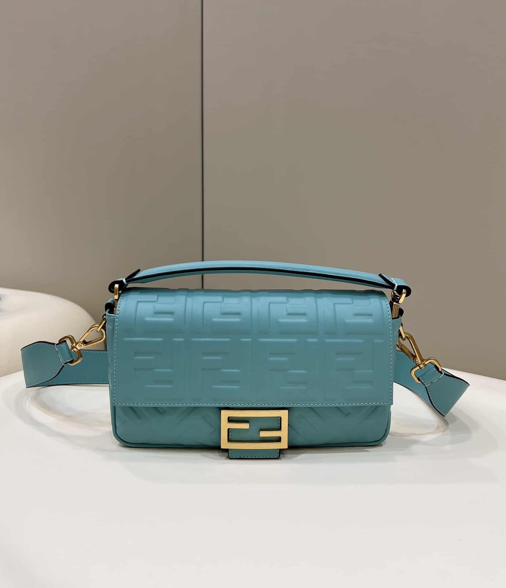 1:1 Replica Fendi Baguette Teal For Women, Women's Handbags, Shoulder And Crossbody Bags 10.6in/27cm FF 8BR600
