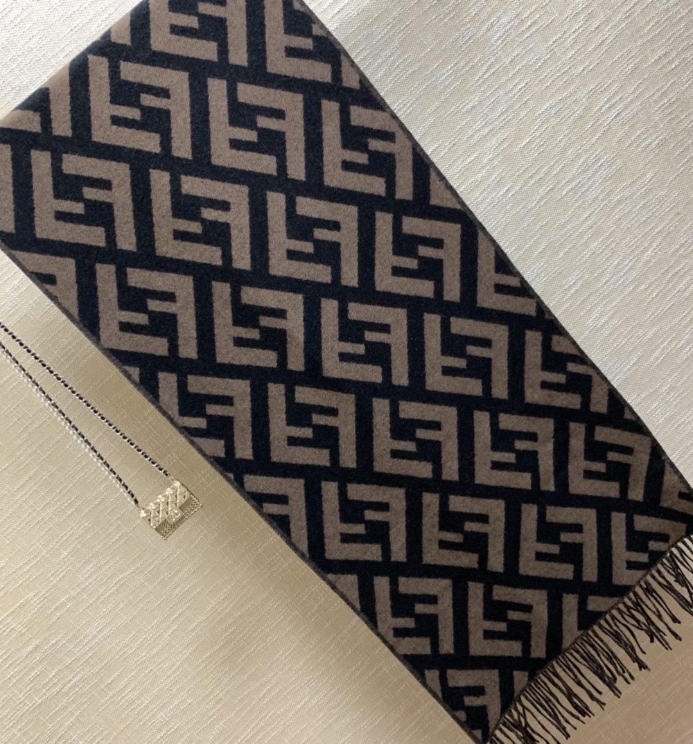 Fendi Beige Wool And Silk Scarf 180cm/71in FXS424A3Q1F0QB8