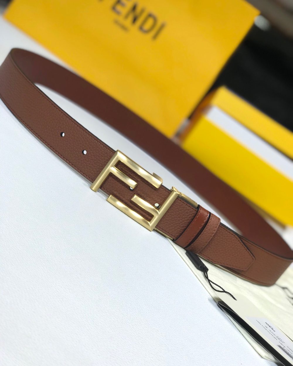 1:1 Replica Fendi Belt Brown FF Women Belt 7C034470