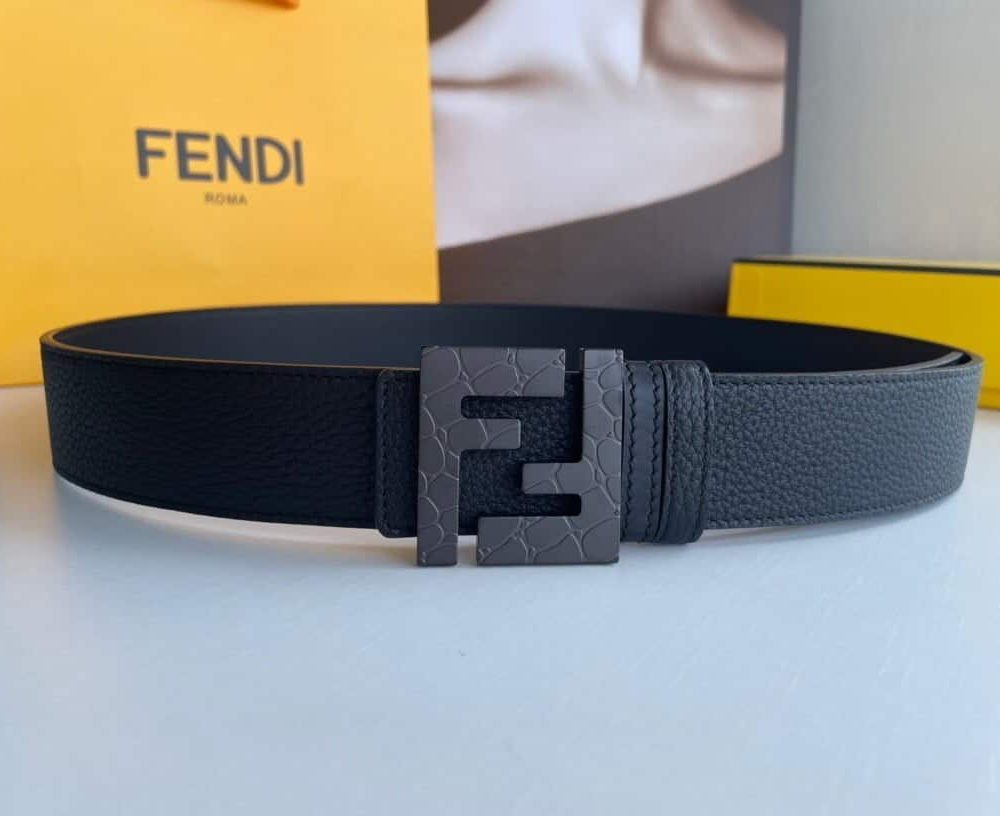 1:1 Replica Fendi Belt With Double F Buckle Black For Women, Women Belt