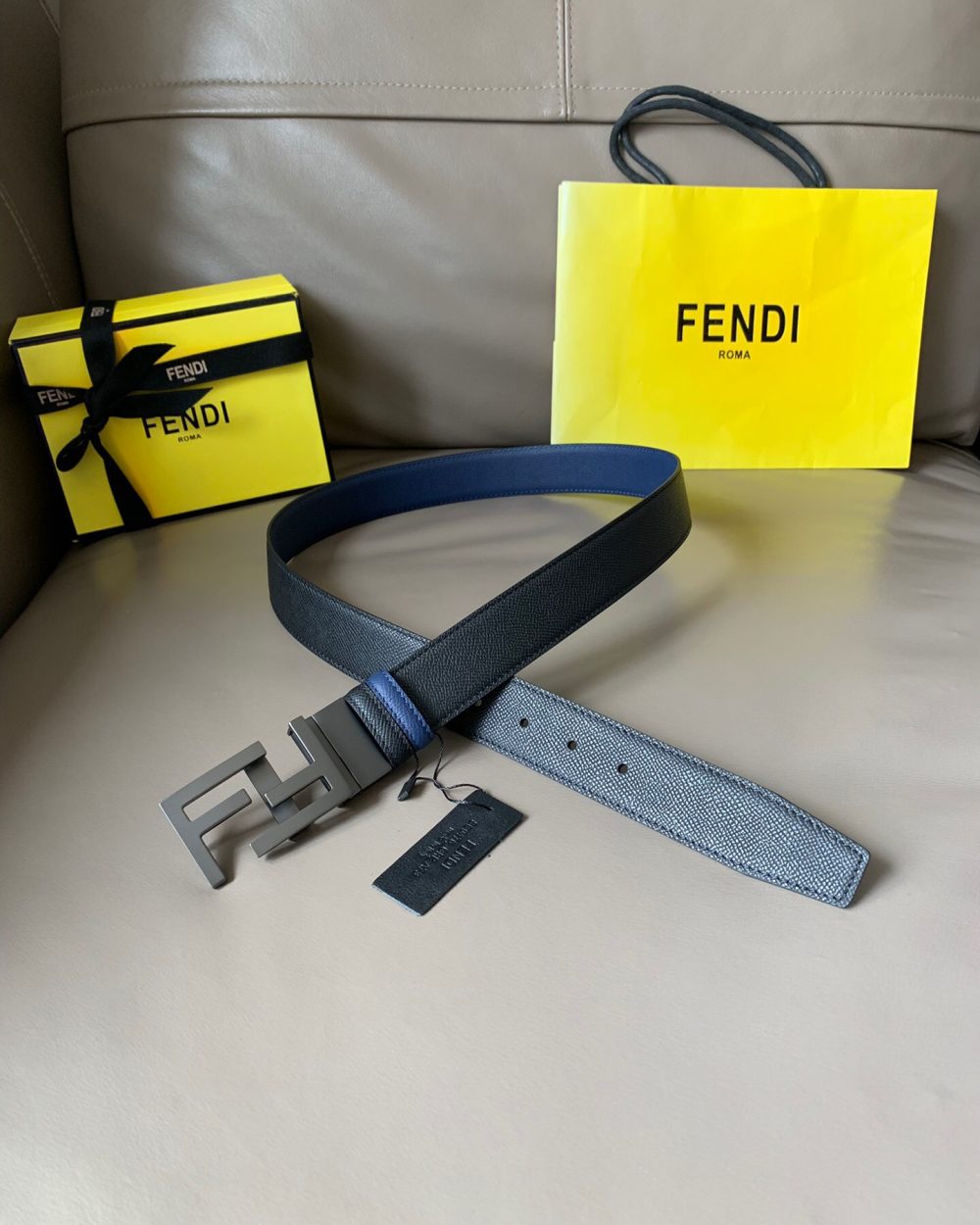 1:1 Replica Fendi Belt With Double F Buckle Black For Women, Women Belt