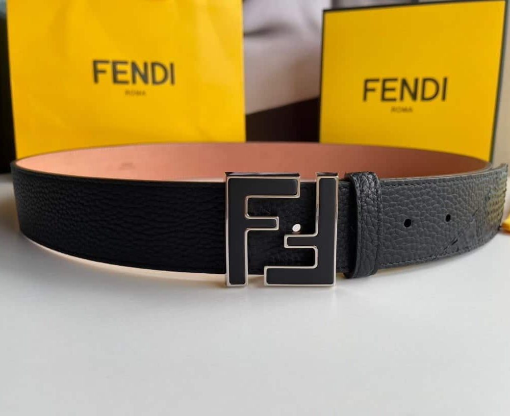 1:1 Replica Fendi Belt With Double F Buckle Black For Women, Women Belt