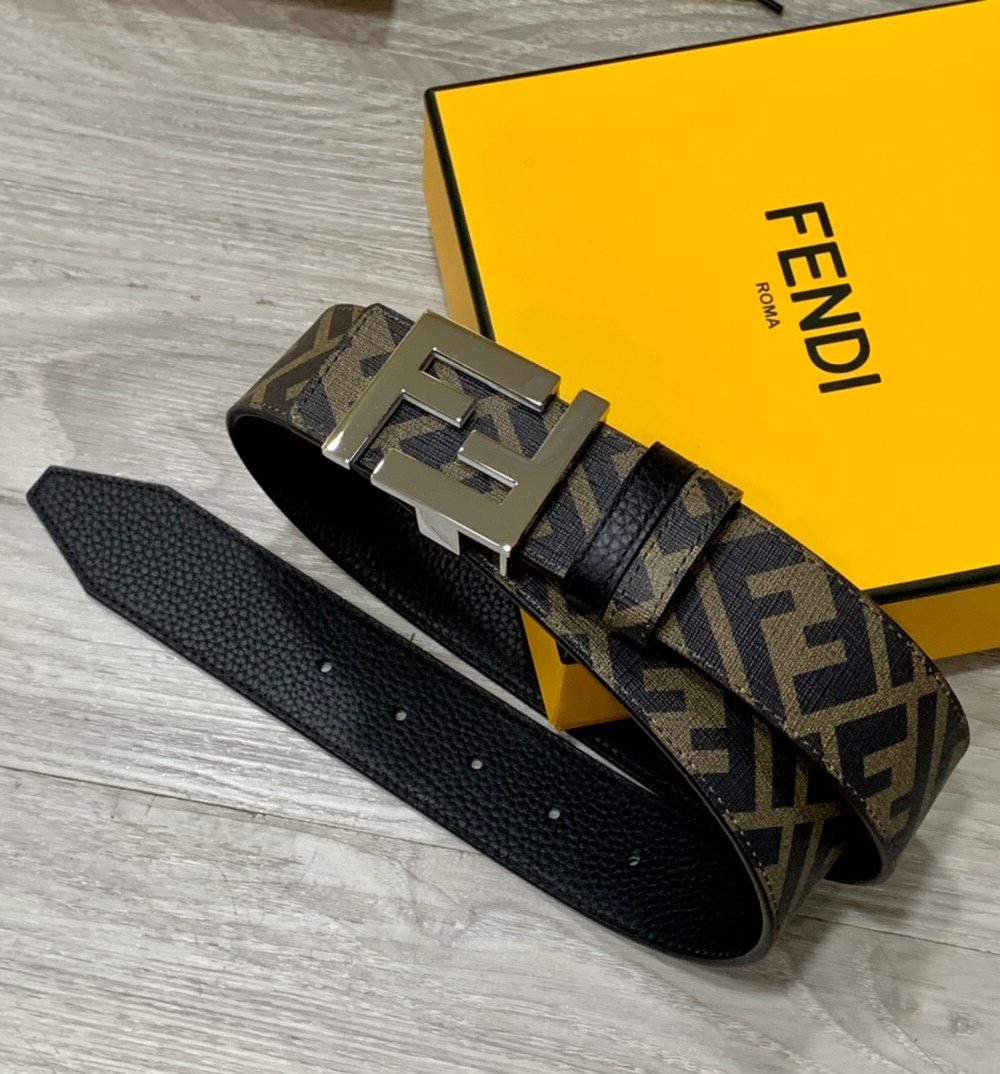 1:1 Replica Fendi Belt With Double F Buckle Brown For Women, Women Belt