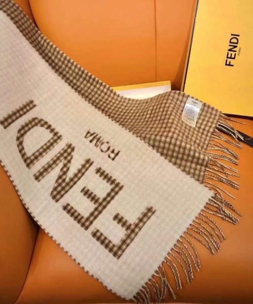 Fendi Cream Wool and Cashmere Scarf 180cm/71in FXT334AHR1F0QF7