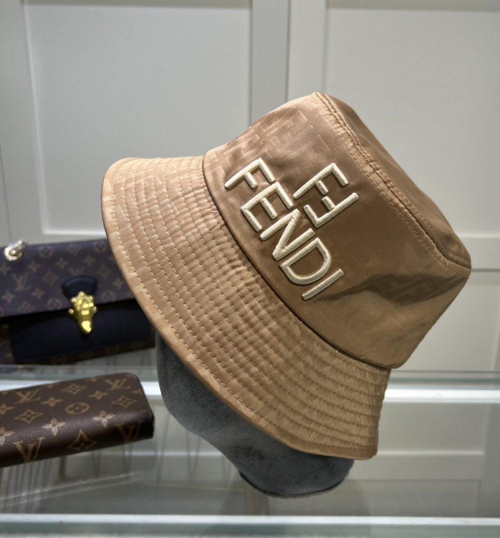 Fendi Denim Bucket Hat Brown Fendi Hat