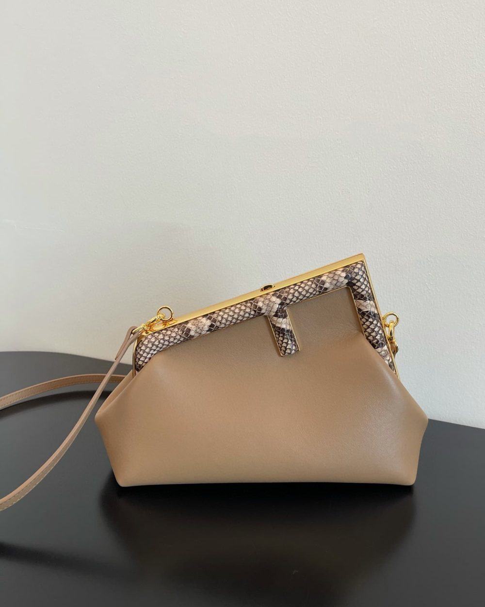 1:1 Replica Fendi First Small Beige with exotic details Bag For Woman 26cm/10in 8BP129AGWRF1GEM