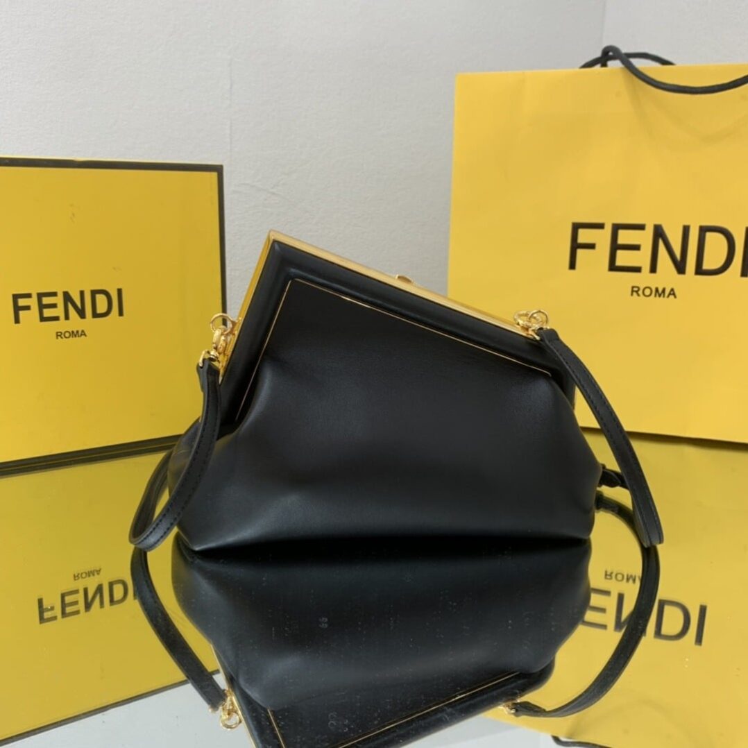 1:1 Replica Fendi First Small Black For Women, Women's HandBags, Shoulder And Crossbody Bags 10.2in/26cm FF 8BP129ABVEF0KUR
