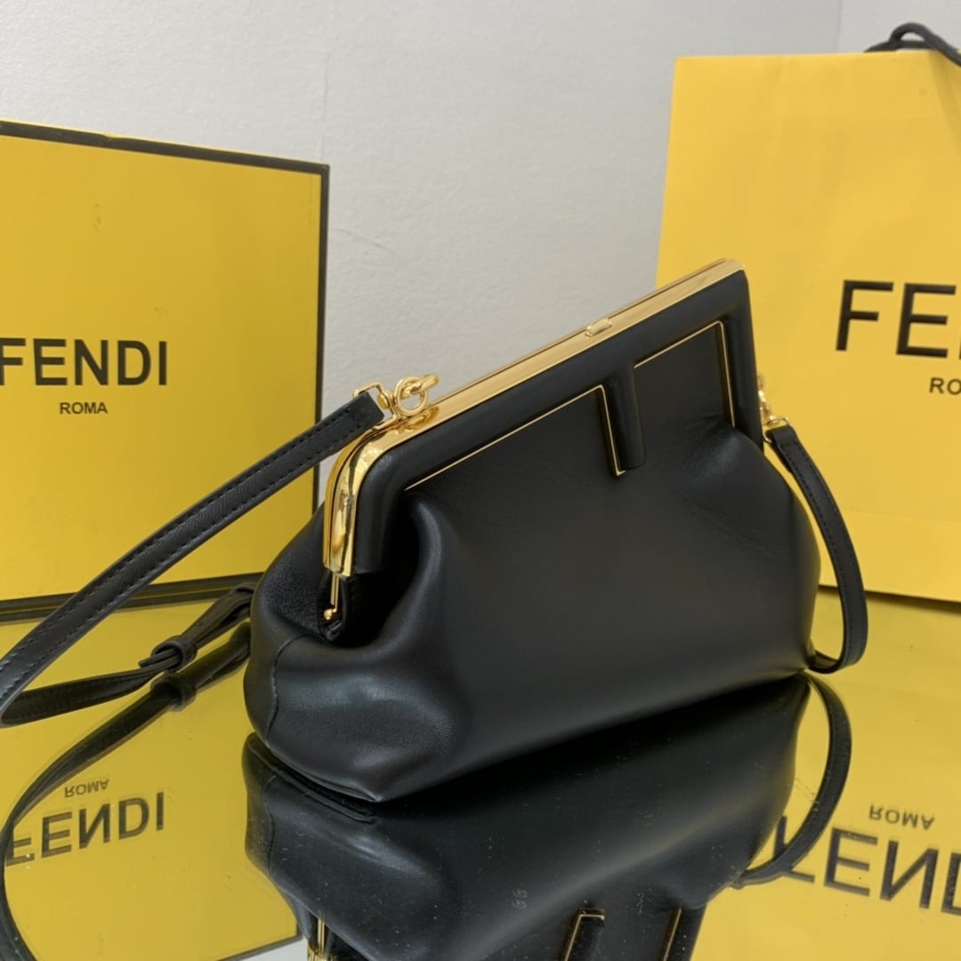1:1 Replica Fendi First Small Black For Women, Women's HandBags, Shoulder And Crossbody Bags 10.2in/26cm FF 8BP129ABVEF0KUR - Image 3