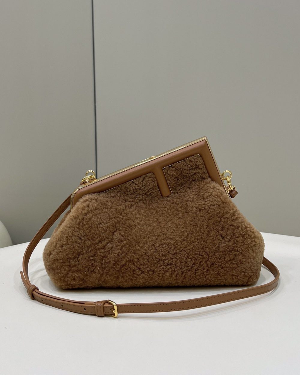 1:1 Replica Fendi First Small Brown Mink Bag For Woman 26cm/10in
