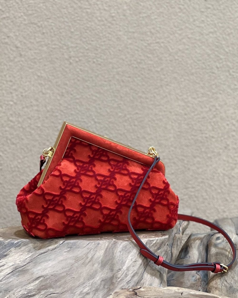 1:1 Replica Fendi First Small Red Bag For Woman 26cm/10in
