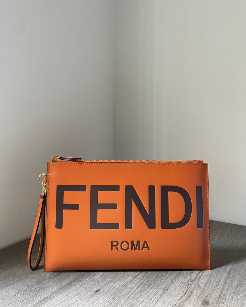 1:1 Replica Fendi Flat Pouch Brown Large Pouch Bag For Woman 34cm/13in 8N0178AC9LF0QVK