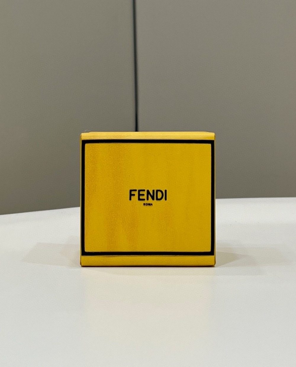 1:1 Replica Fendi Logo Box Keychain Yellow Charm Bag For Woman 8cm/3in