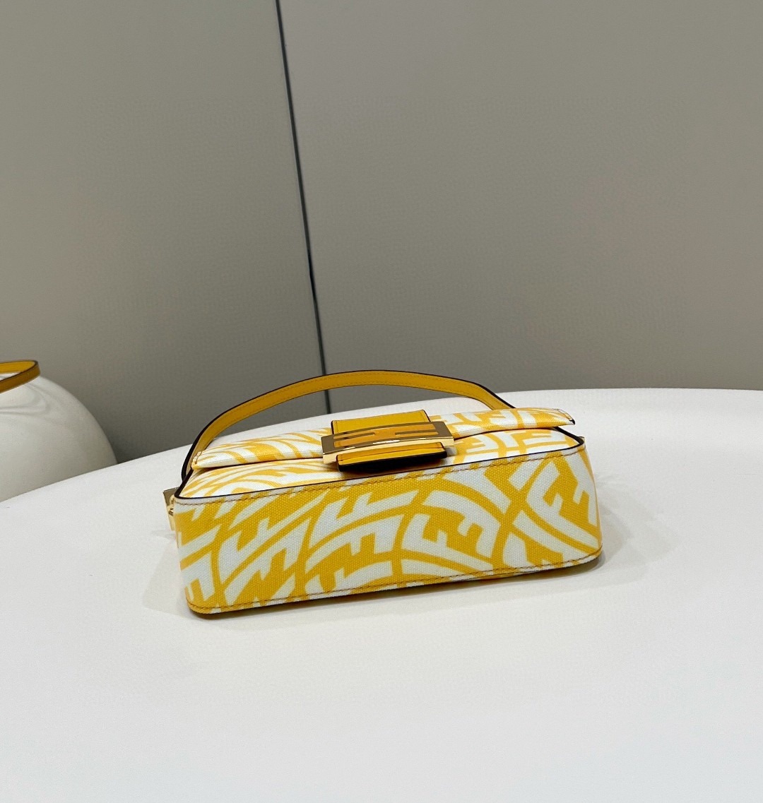 1:1 Replica Fendi Mini Baguatte 1997 Yellow Glazed Bag For Woman 19.5cm/7.5in - Image 6