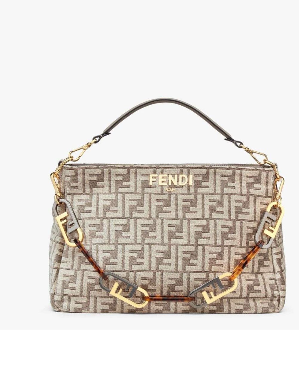 1:1 Replica Fendi O'Lock Zip Beige/Blue/Grey For Women 36cm / 14.2in 8BR805ALFVF1IQU