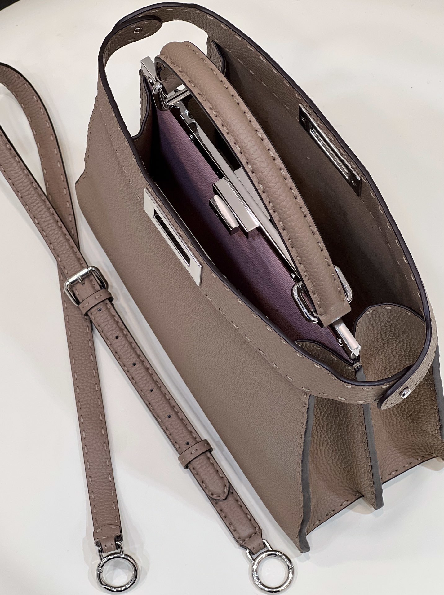 1:1 Replica Fendi Peekaboo ISeeU Medium Brown For Women, Women's Handbags, Shoulder Bags 13.1in/33.5cm FF - Image 2