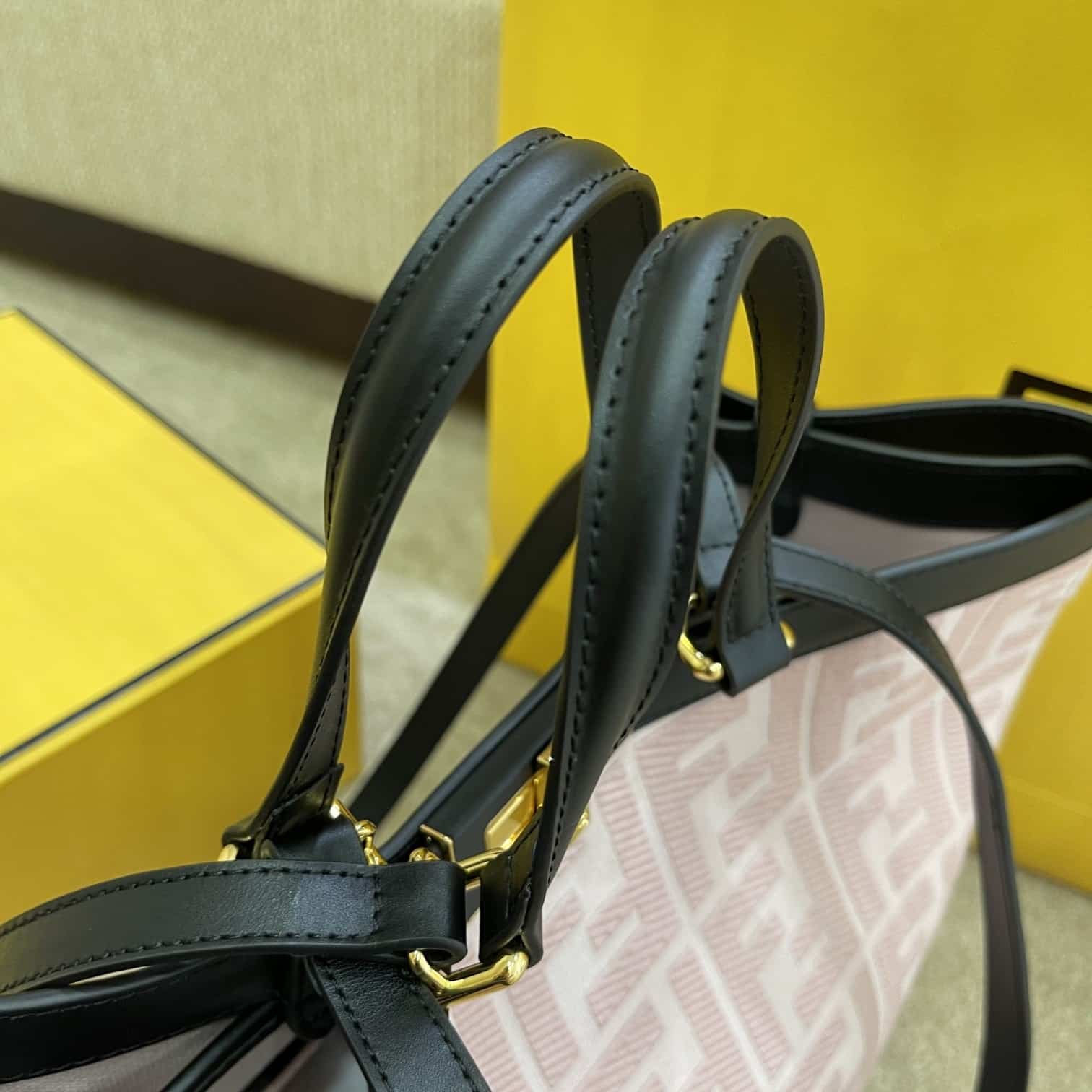 1:1 Replica Fendi Peekaboo X-tote Bag Pink Canvas For Women, Women's Handbags, Shoulder Bags 16.1in/41cm FF 8BH374 - Image 2