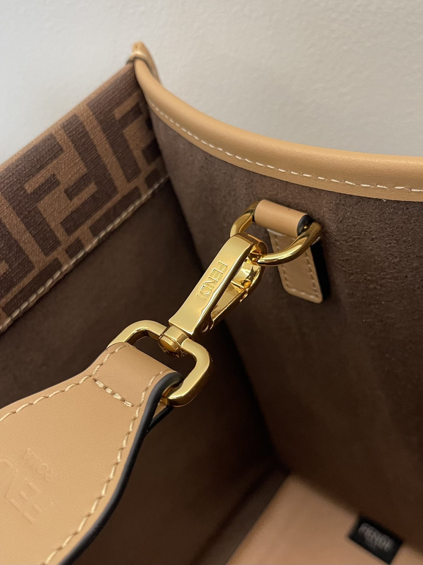 1:1 Replica Fendi Sunshine Medium Brown FF jacquard fabric shopper Bag For Woman 31cm/12in - Image 3