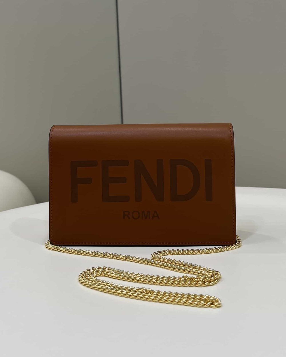 1:1 Replica Fendi Wallet On Chain Mini Brown Bag For Woman 13.5cm/5.5in