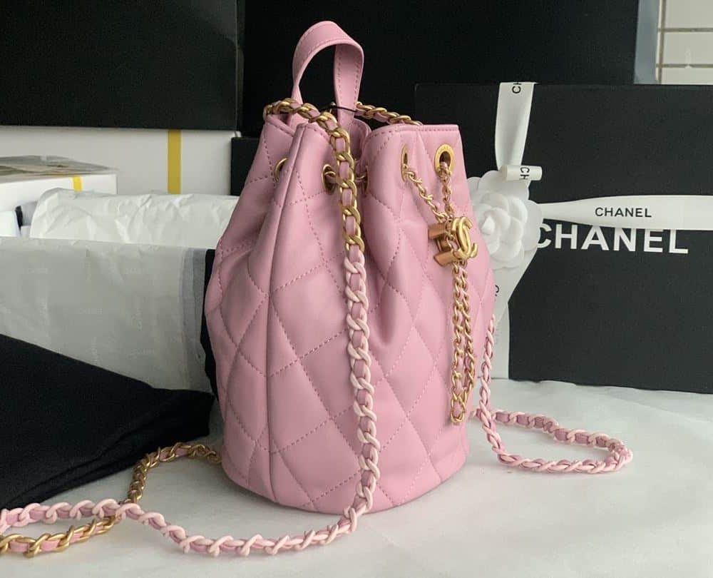 [REP 1:1] Gaiera Chain Bucket Black/White/Pink/Yellow For Women 7.5in / 19cm AS3211