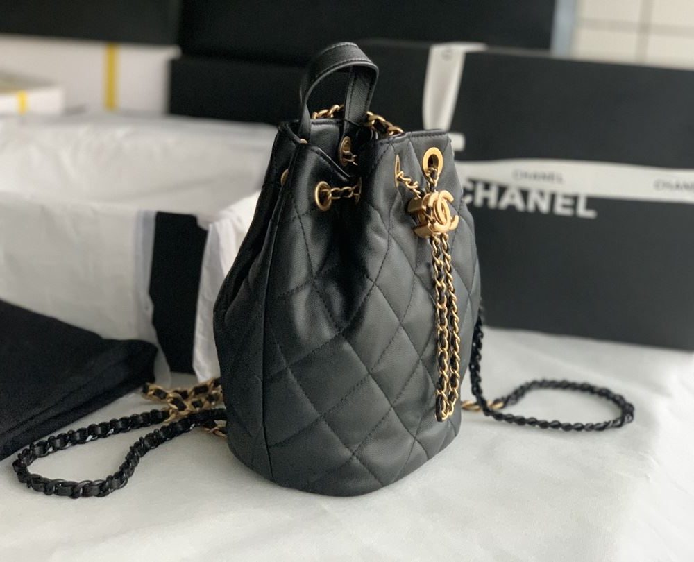 [REP 1:1] Gaiera Chain Bucket Black/White/Pink/Yellow For Women 7.5in / 19cm AS3211