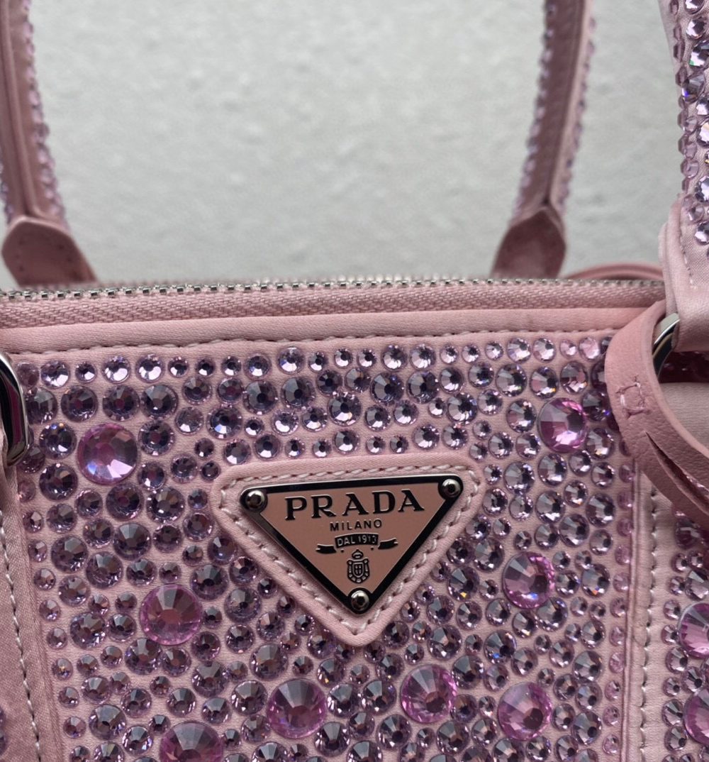 Galleria Satin Mini-Bag With Crystals In Pink For Women 7.8in/ 20cm 1BA906_2AWL_F0E18_V_EOY