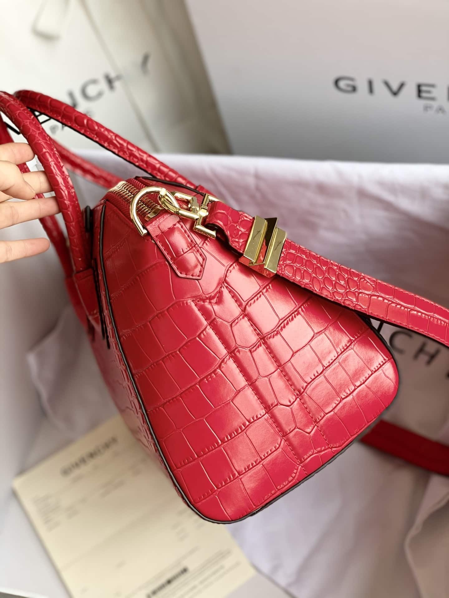 Givenchy Antigona Bag Red For Women, Women's Handbags, Shoulder Bags 11in/28cm GVC - Image 4